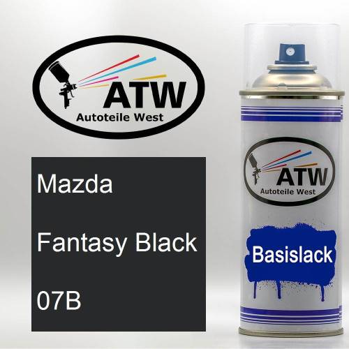 Mazda, Fantasy Black, 07B: 400ml Sprühdose, von ATW Autoteile West.
